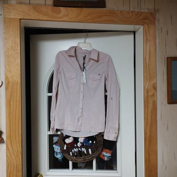 New Buffalo David Bitton Trixie Powder Pink Dusk  Long Sleeve Shirt Women's M - Picture 1 of 2